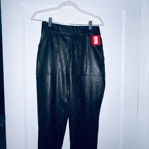 Womens Spanx faux joggers black size small NWT